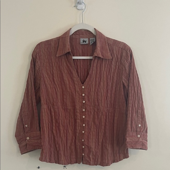 Junction West Tops - Vintage Junction West Stripped Boho Button Down Shirt Blouse Bohemian‎ Lagenlook